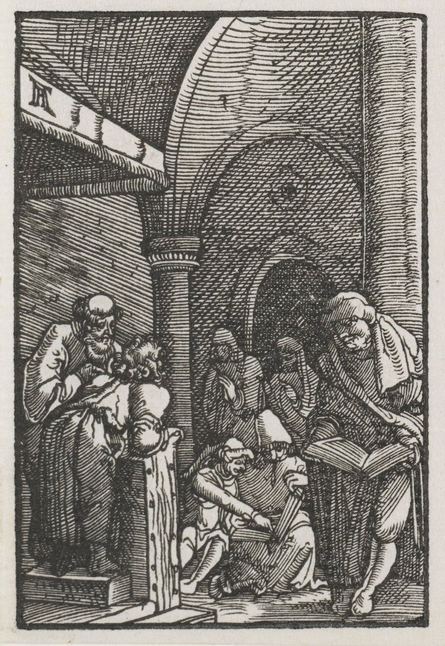 Menneskets fald og forløsning: Kristus disputerer med lægerne, ca. 1515. af Albrecht Altdorfer
