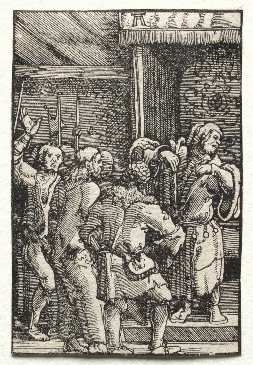 Menneskets fald og forløsning: Kristus før Kajfas, ca. 1515. af Albrecht Altdorfer