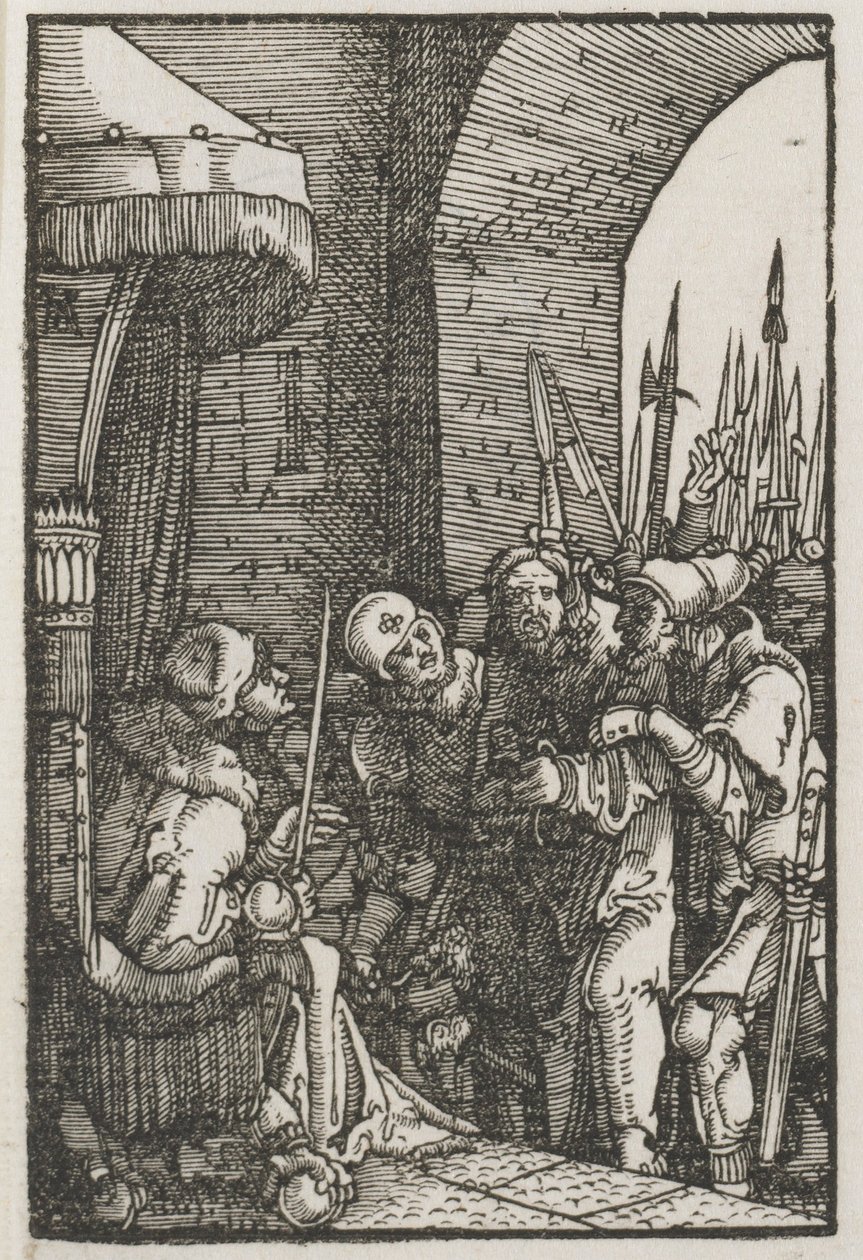 Menneskets fald og forløsning: Kristus før Pilatus, ca. 1515. af Albrecht Altdorfer