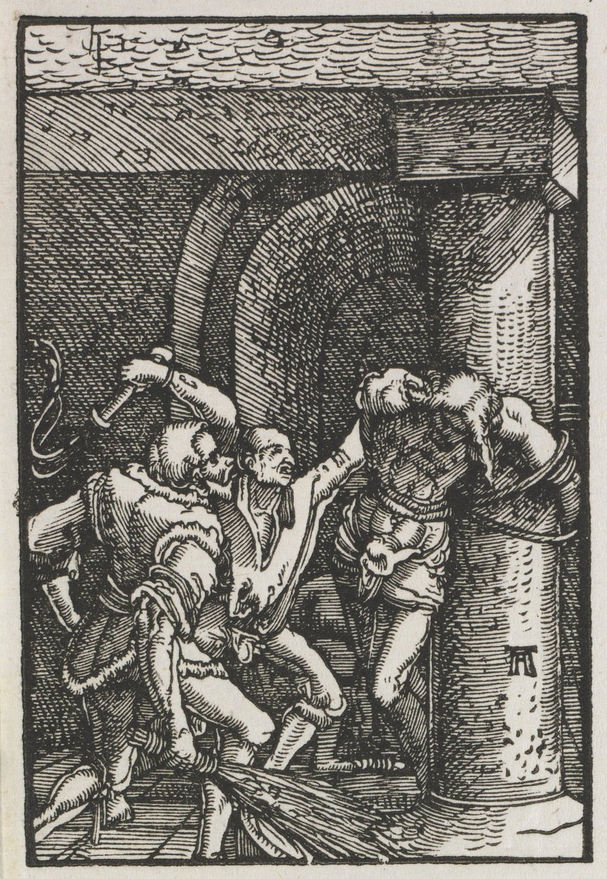 Menneskets fald og forløsning: Kristi flagelation, ca. 1515. af Albrecht Altdorfer