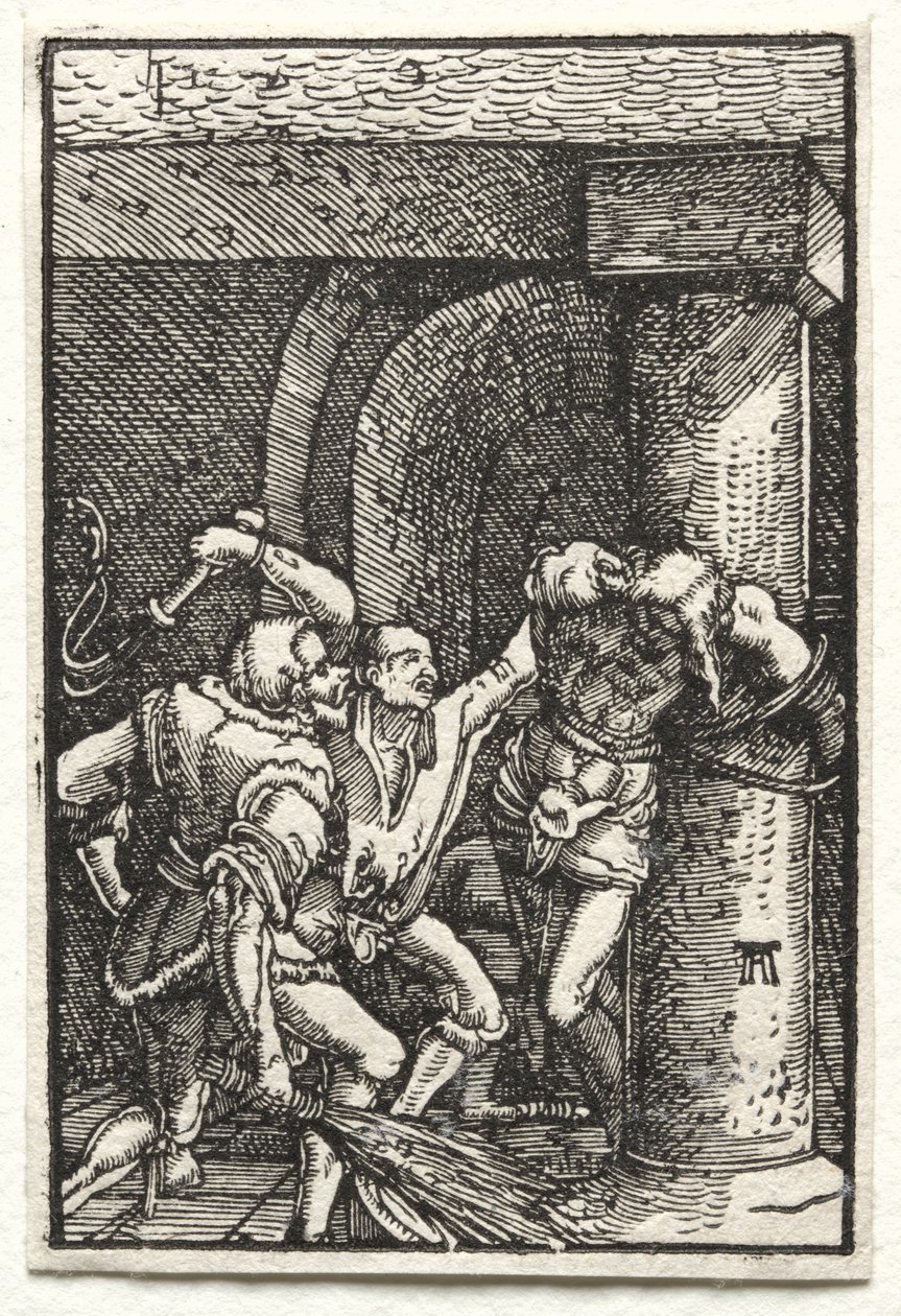 Menneskets fald og forløsning: Kristi flagelation, ca. 1515. af Albrecht Altdorfer