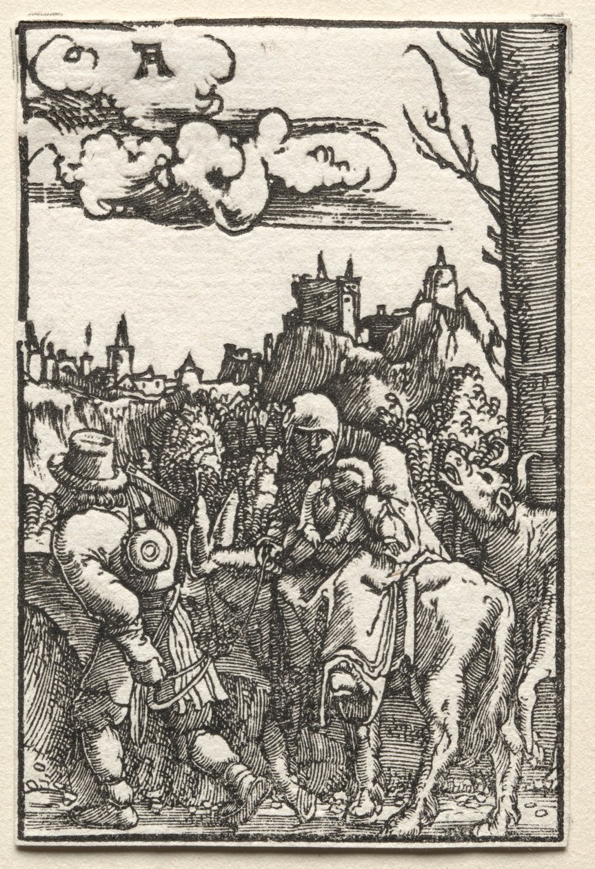 Menneskets fald og forløsning: Flugten til Egypten, ca. 1515. af Albrecht Altdorfer