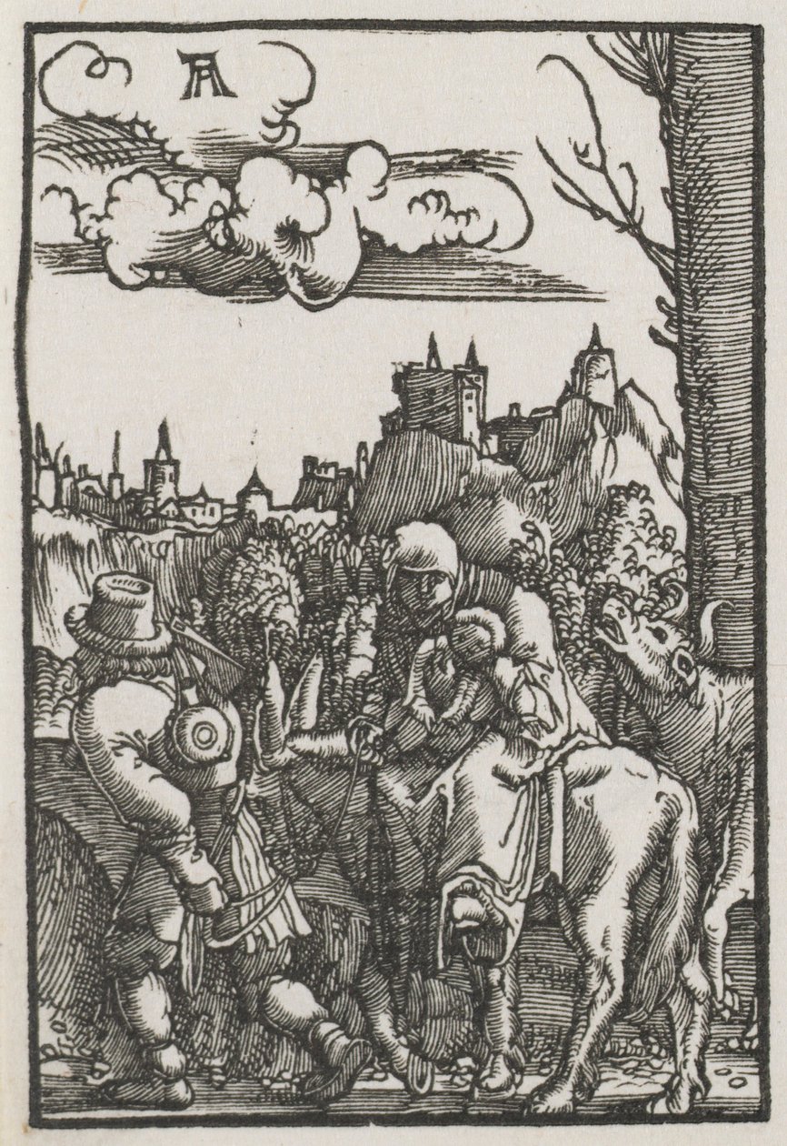 Menneskets fald og forløsning: Flugten til Egypten, ca. 1515. af Albrecht Altdorfer