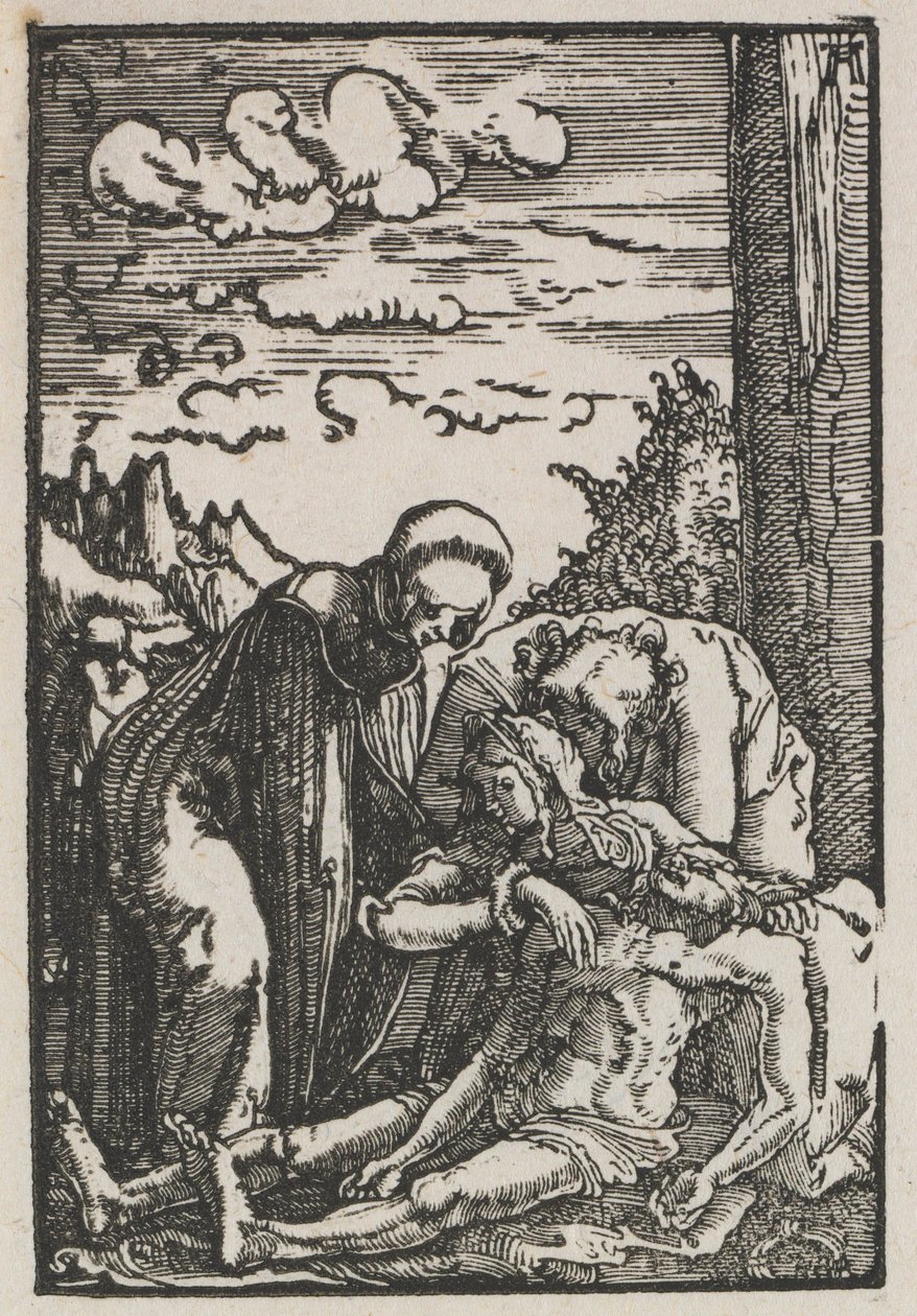 Menneskets fald og forløsning: Klagesangen under korset, ca. 1515. af Albrecht Altdorfer