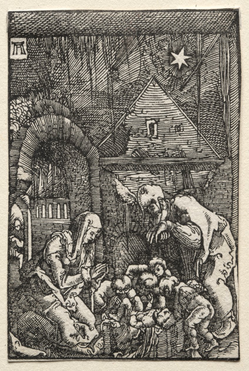 Menneskets fald og forløsning: Fødselen, ca. 1515. af Albrecht Altdorfer