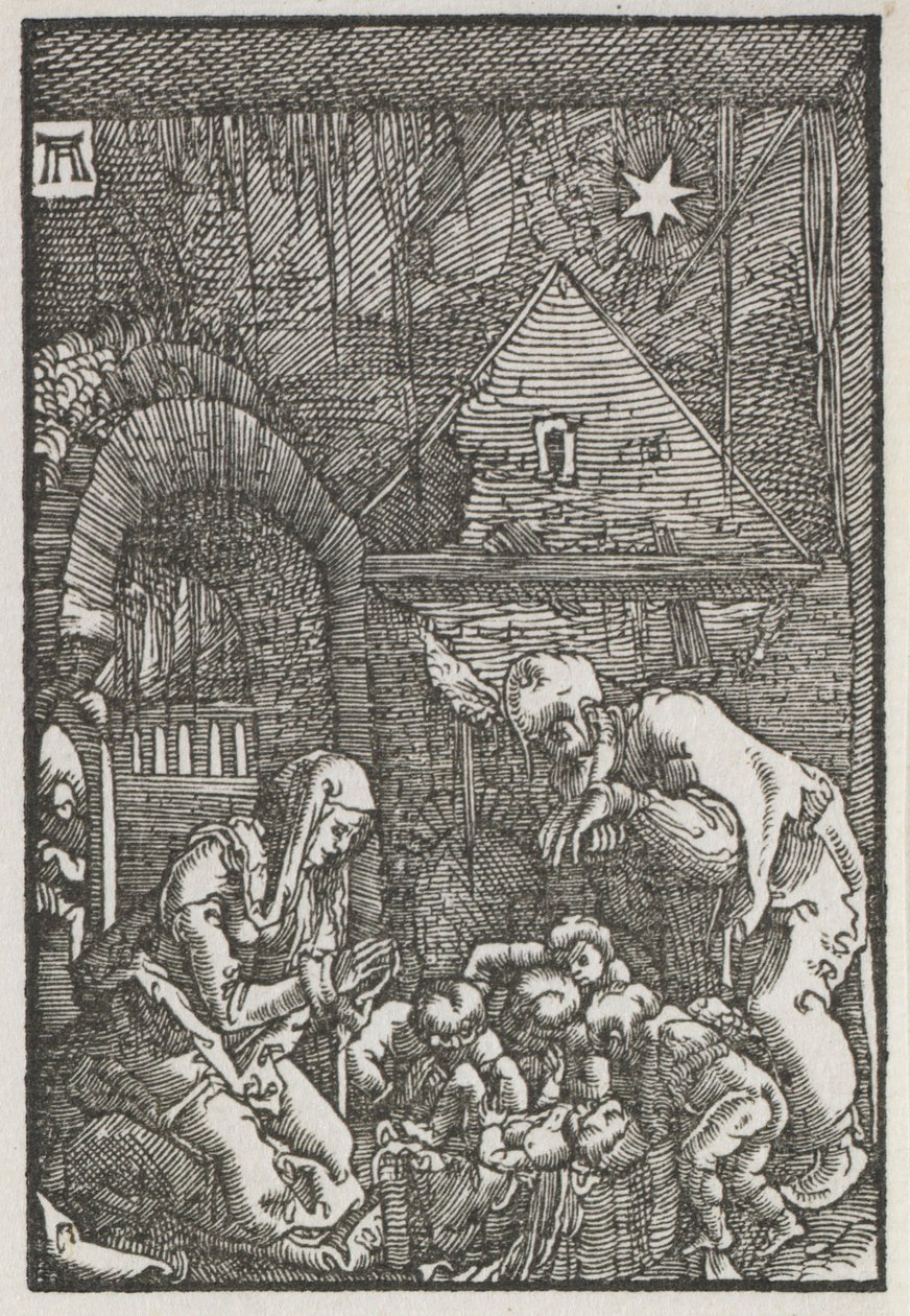 Menneskets fald og forløsning: Fødselen, ca. 1515. af Albrecht Altdorfer