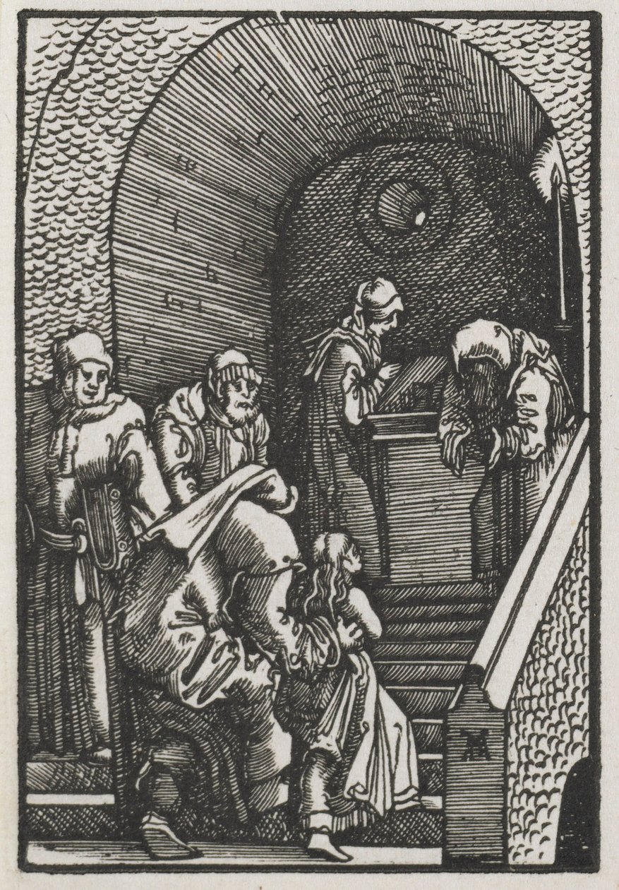 Menneskets fald og forløsning: Præsentationen af jomfruen i templet, 1515. af Albrecht Altdorfer