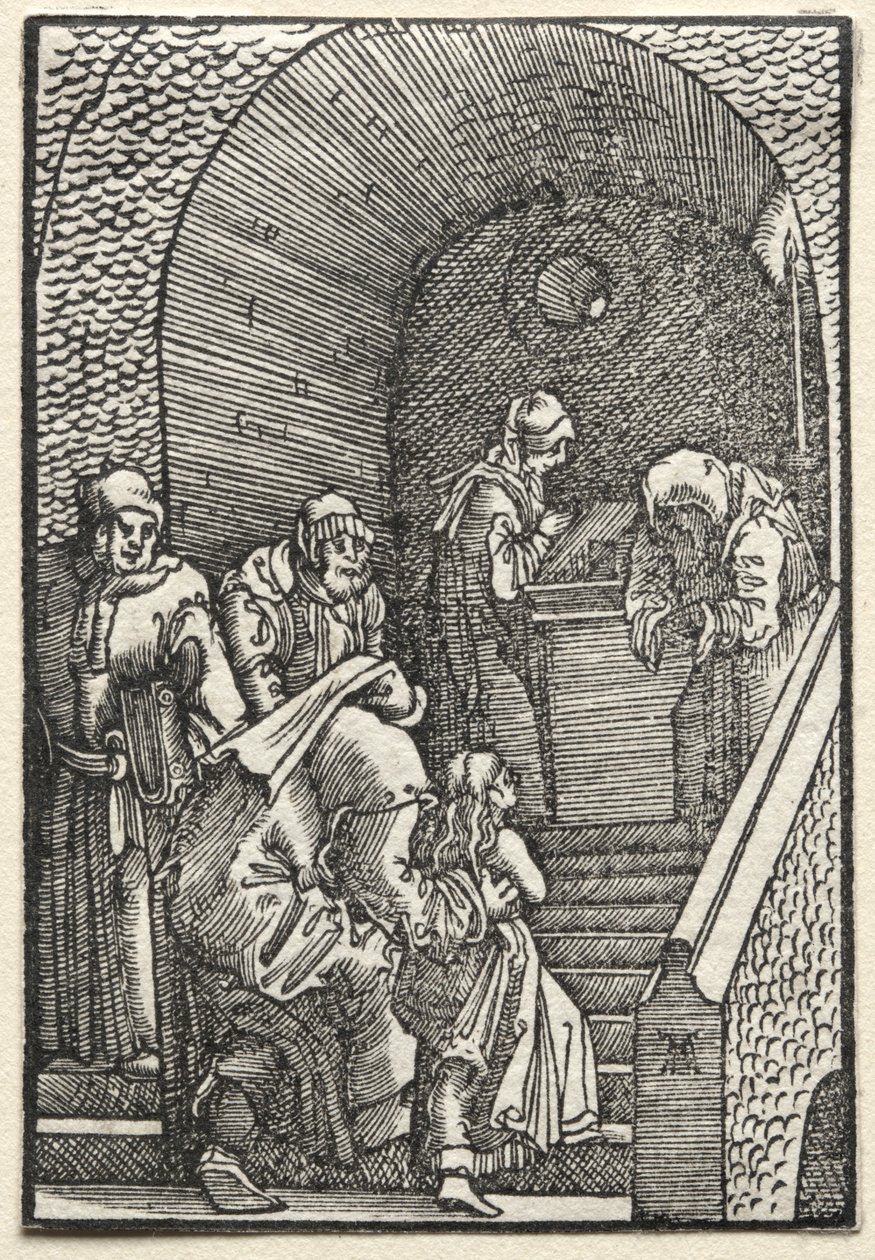 Menneskets fald og forløsning: Præsentationen af jomfruen i templet, 1515. af Albrecht Altdorfer