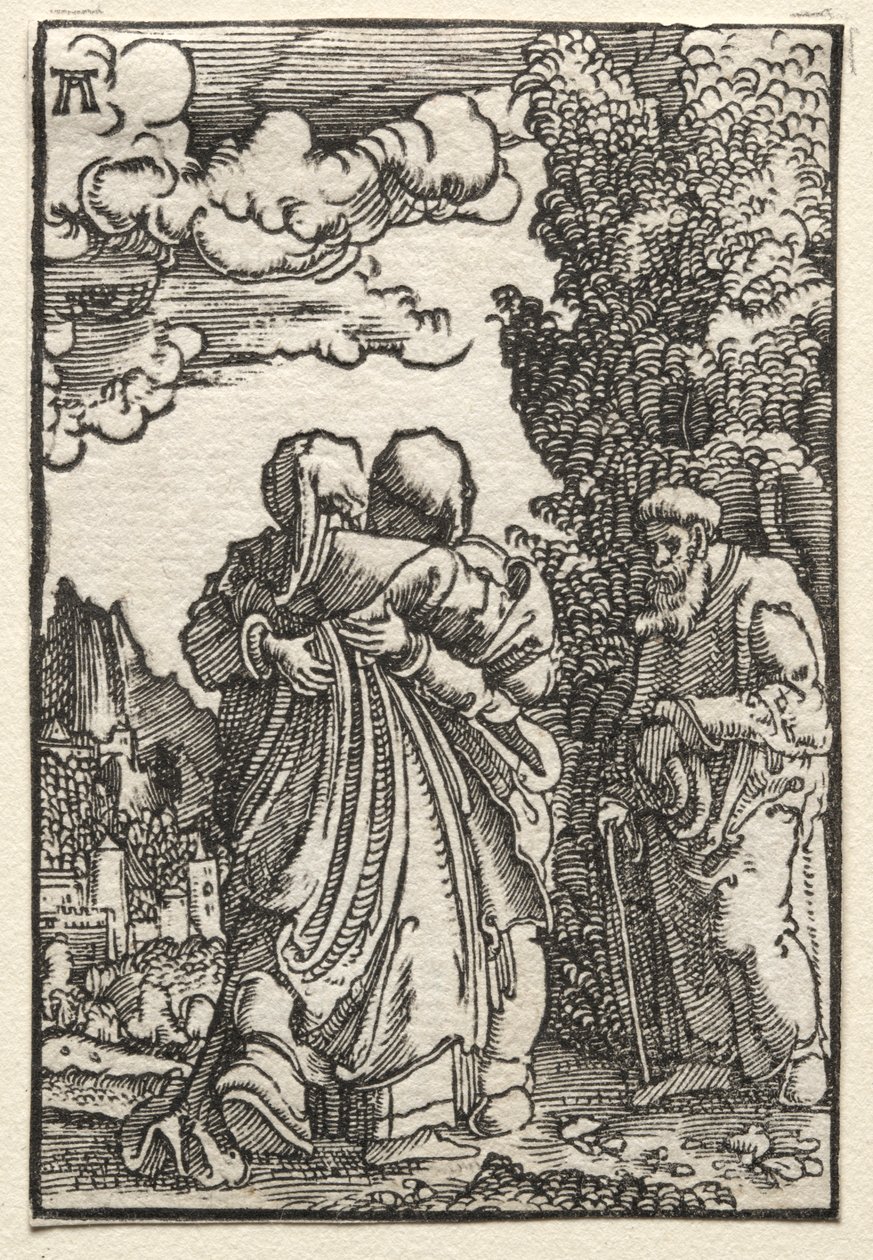 Menneskets fald og forløsning: Besøget, ca. 1515. af Albrecht Altdorfer