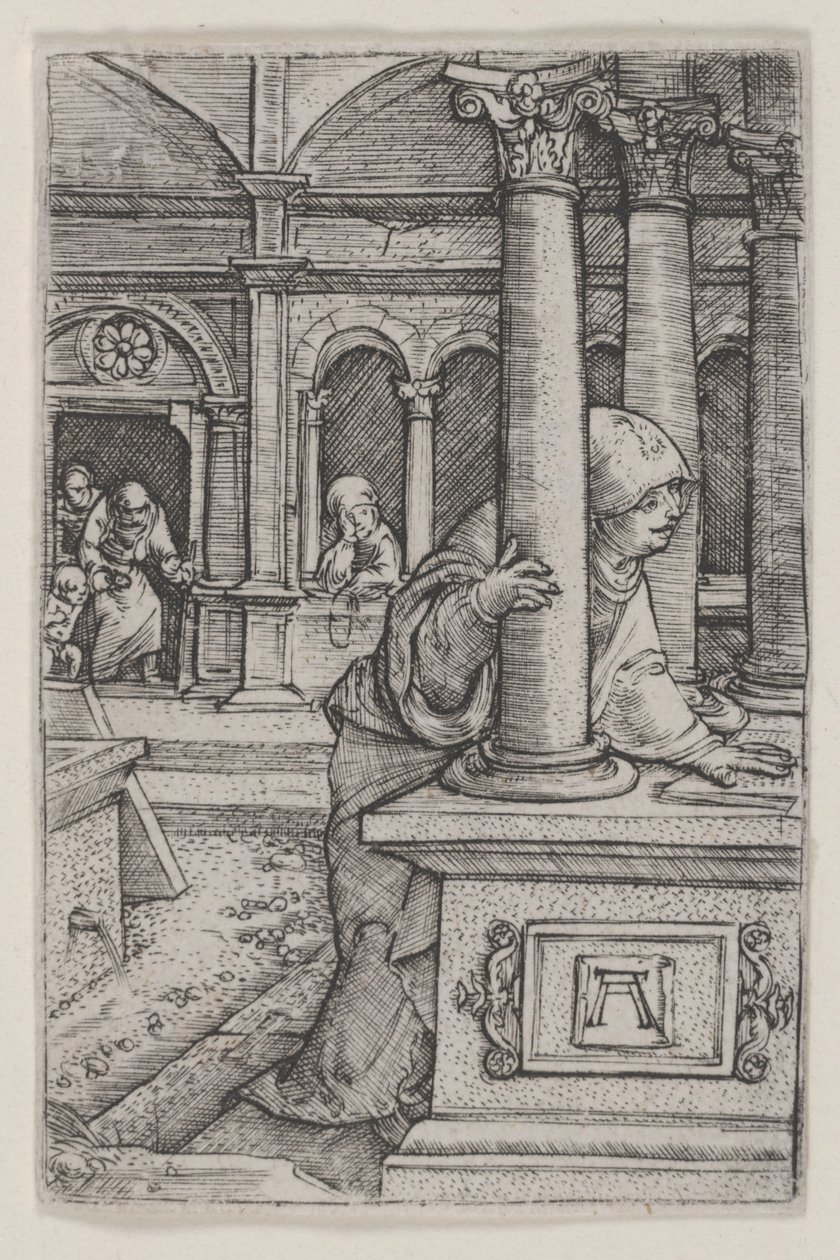 Jomfruen søger Jesus i templet af Albrecht Altdorfer