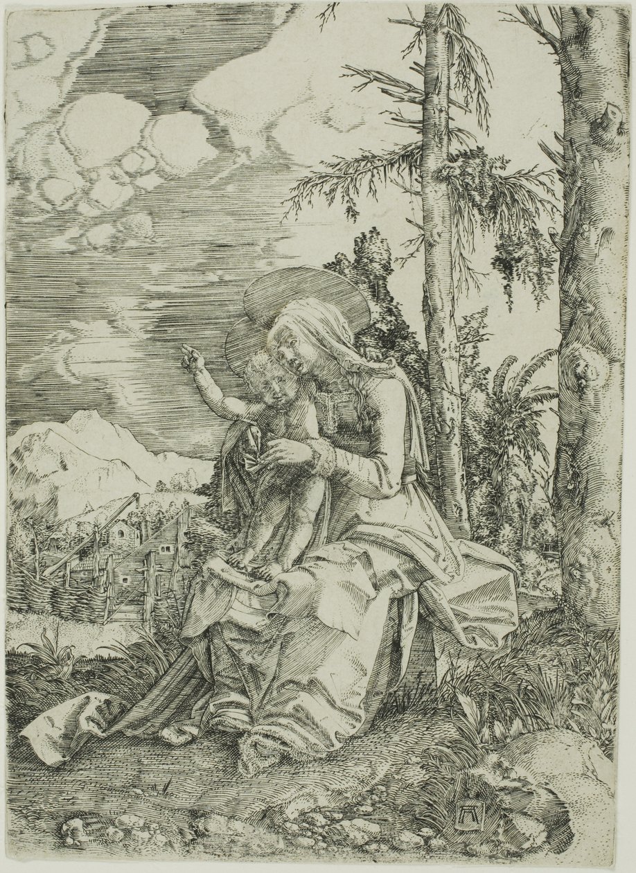 Jomfruen med det velsignende barn i et landskab af Albrecht Altdorfer