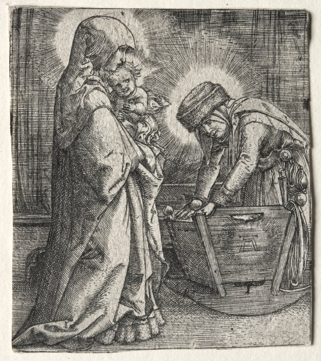 Jomfruen med Barnet og Sankt Anne ved Vuggen af Albrecht Altdorfer