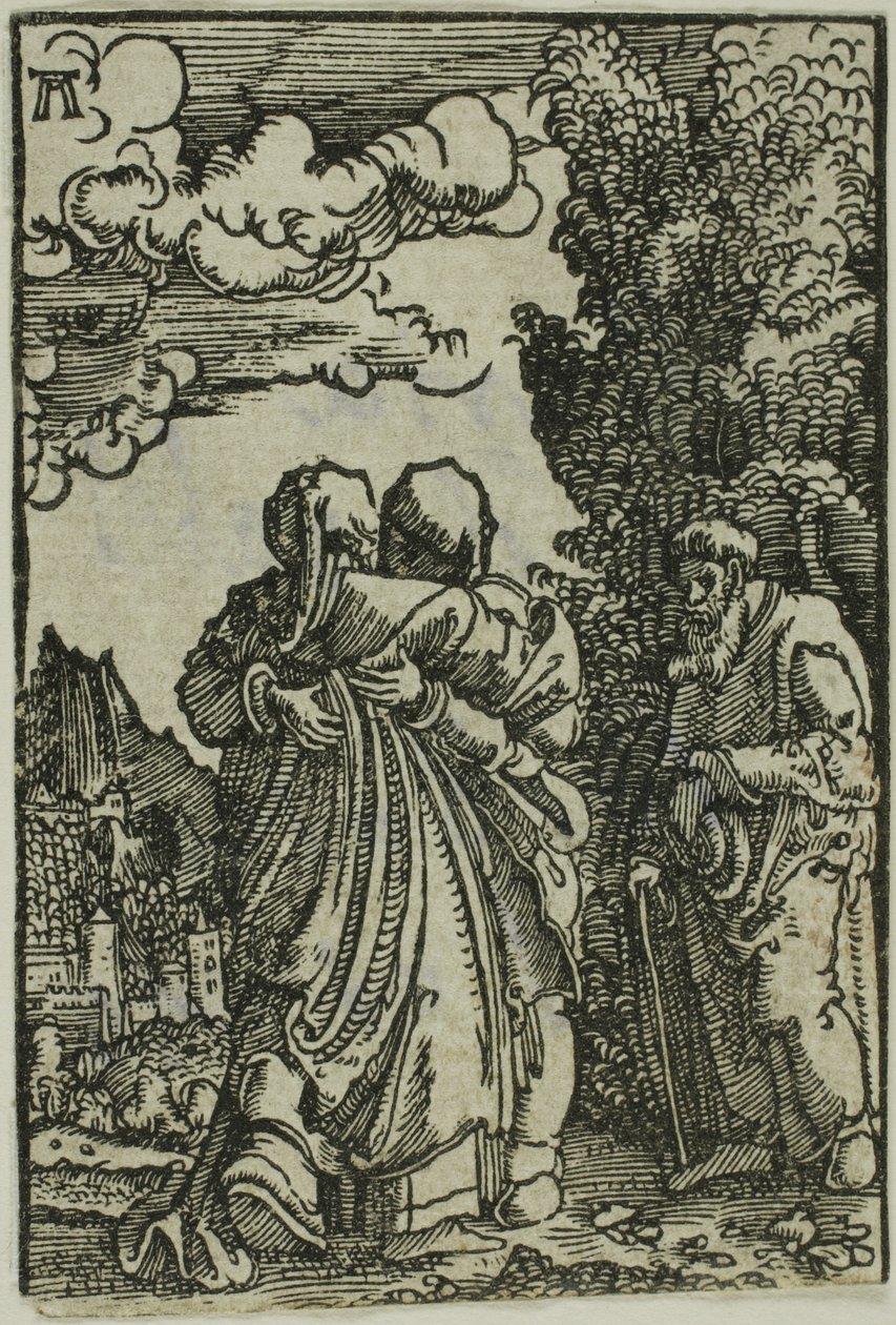 Besøget, fra Menneskets Fald og Forløsning af Albrecht Altdorfer