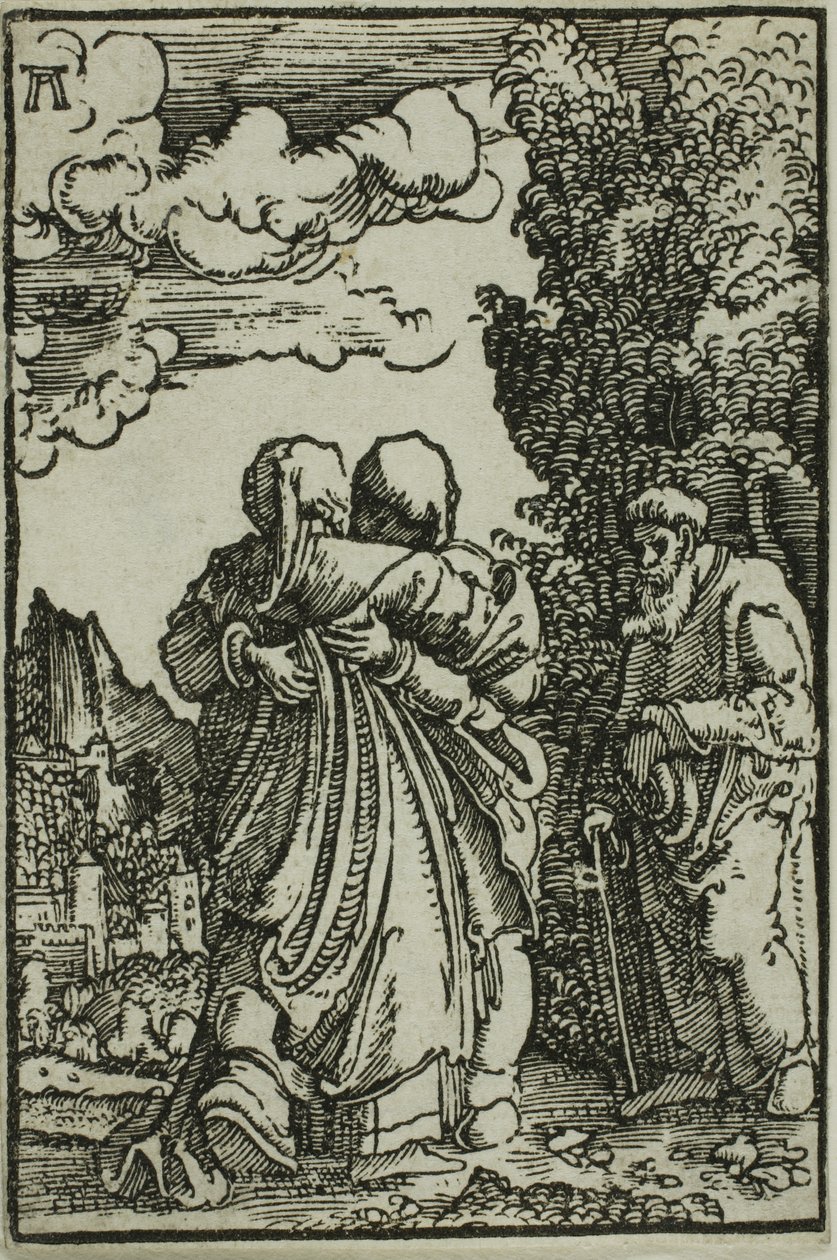 Besøget, fra Menneskets Fald og Forløsning af Albrecht Altdorfer