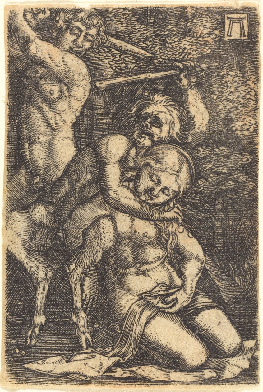 To Satyrer, der kæmper om en nymfe af Albrecht Altdorfer