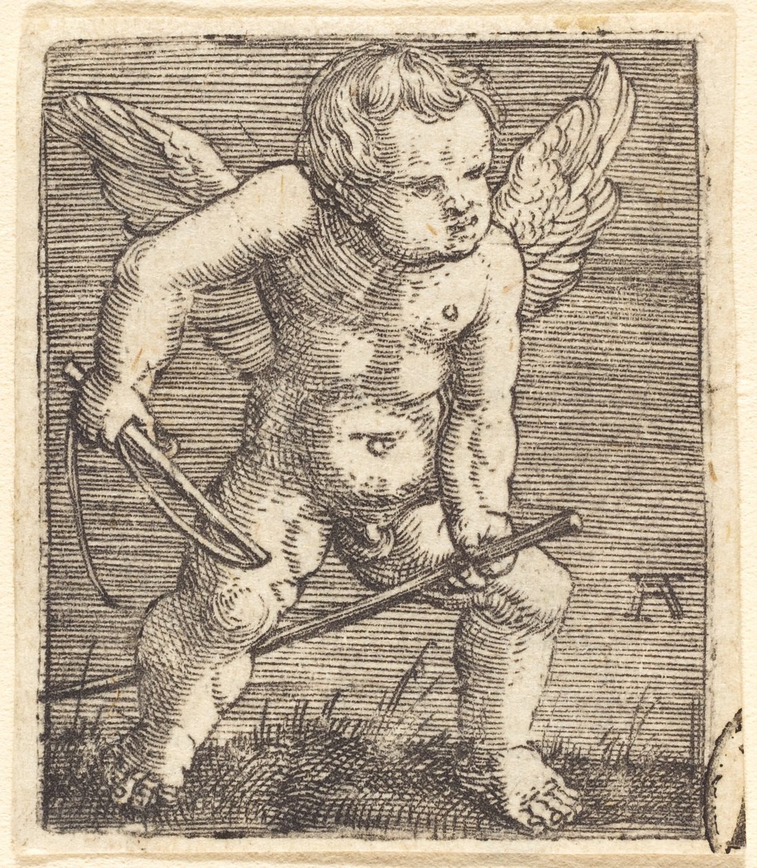 Winged Genii med hobbyhest og pisk af Albrecht Altdorfer