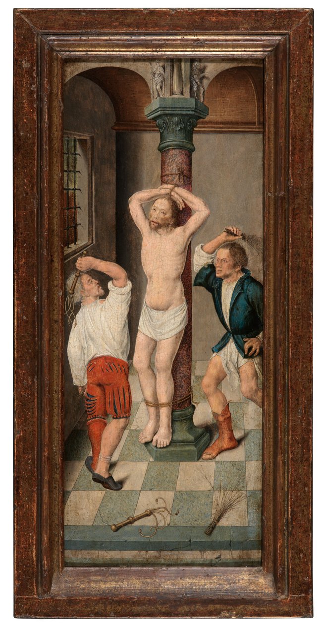 The flagellation of Christ (olie på panel) af Albrecht Bouts