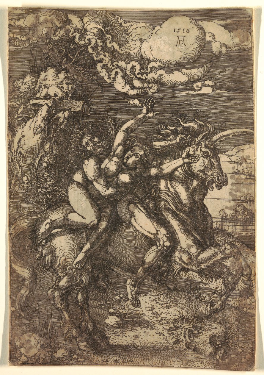 Bortførelse af proserpin på en enhjørning af Albrecht Dürer