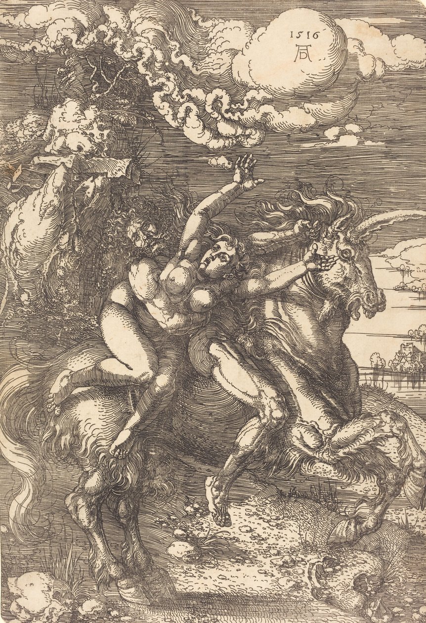 Bortførelse på en enhjørning, 1516. af Albrecht Dürer