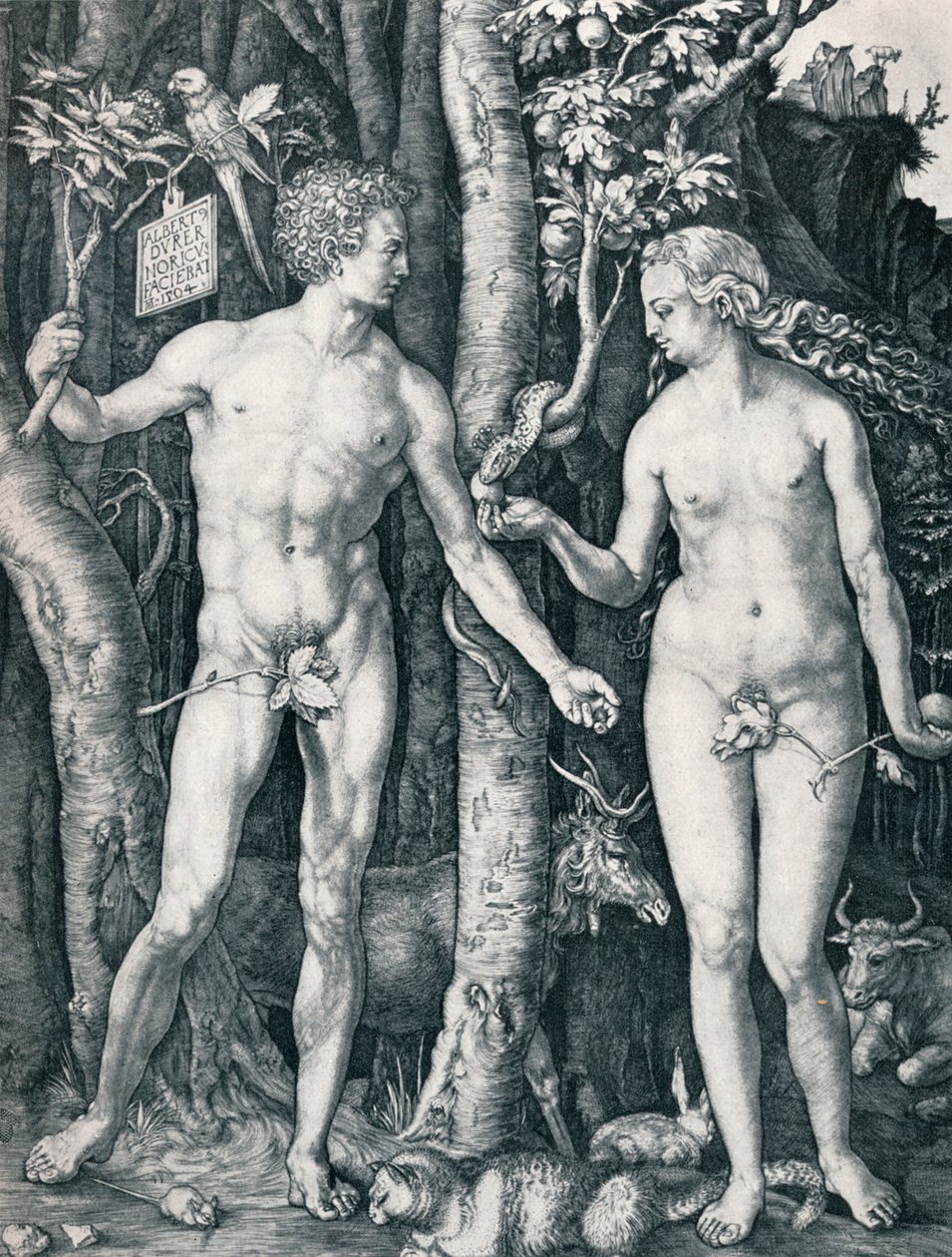 Adam og Eva, 1504 1906 af Albrecht Dürer