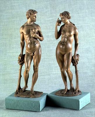 Adam og Eva, et par statuer, ca. 1600 (pære) af Albrecht Dürer
