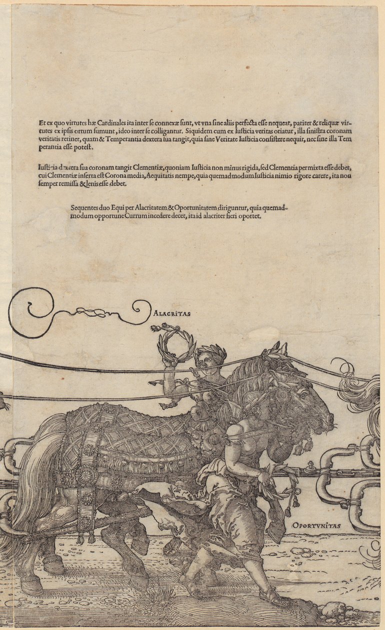 Alacritas, blad 4 fra serien «Den store triumfvogn» af Albrecht Dürer