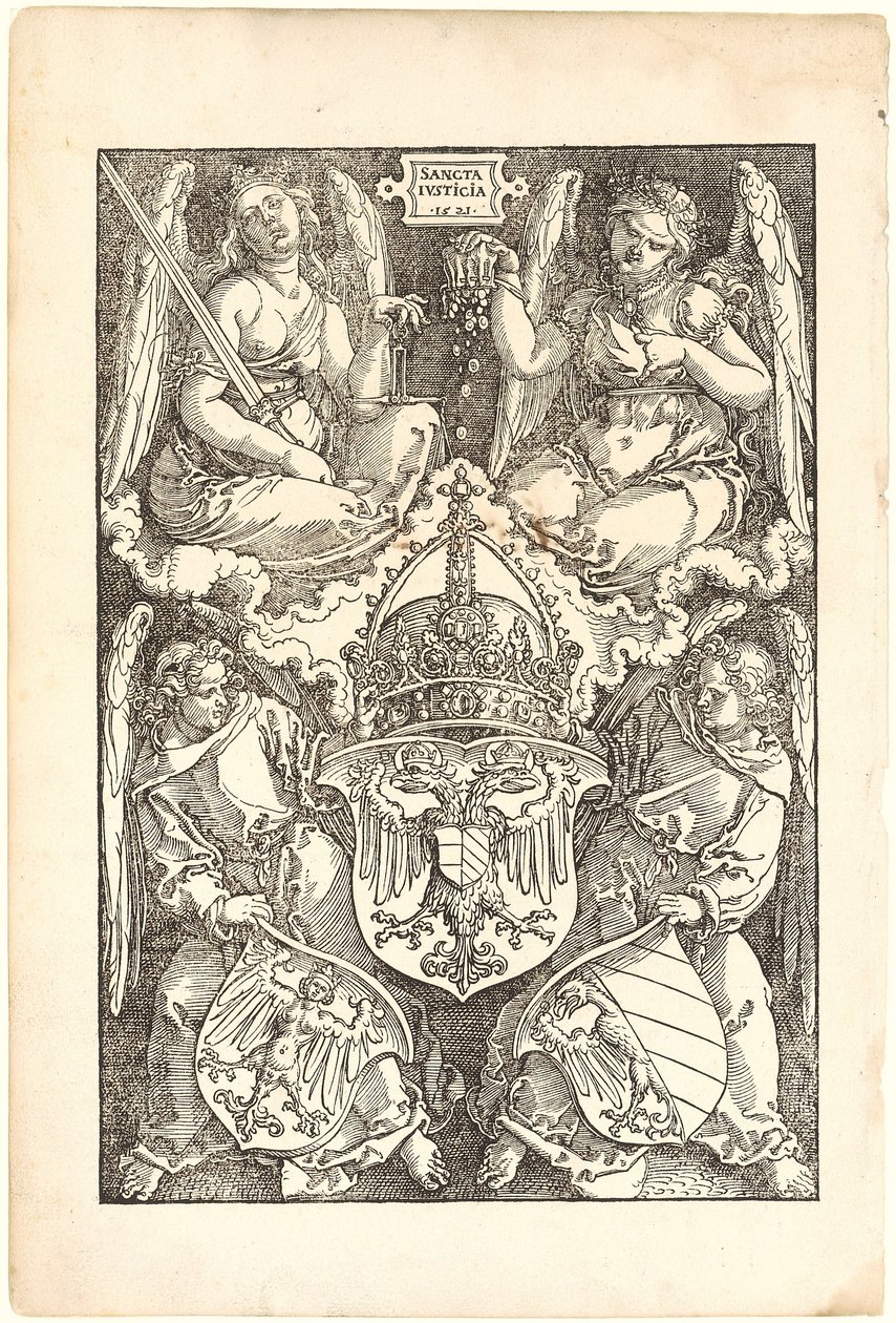 Allegori med rigets og byen Nürnbergs våbenskjold af Albrecht Dürer