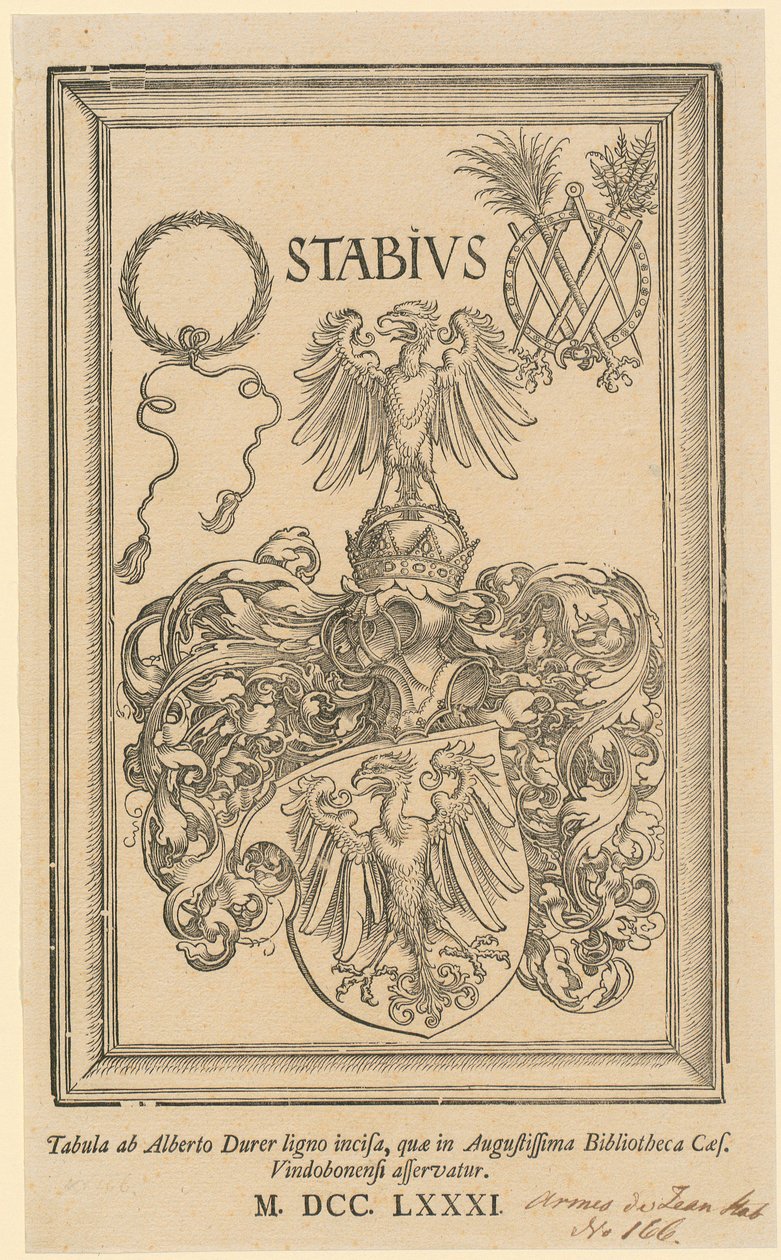 Allegori med rigets og byen Nürnbergs våbenskjolde af Albrecht Dürer