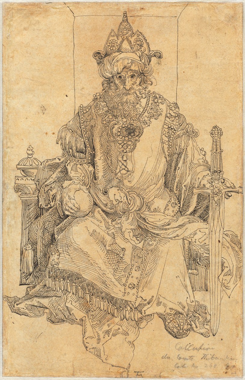 En orientalsk hersker sidder på sin trone af Albrecht Dürer