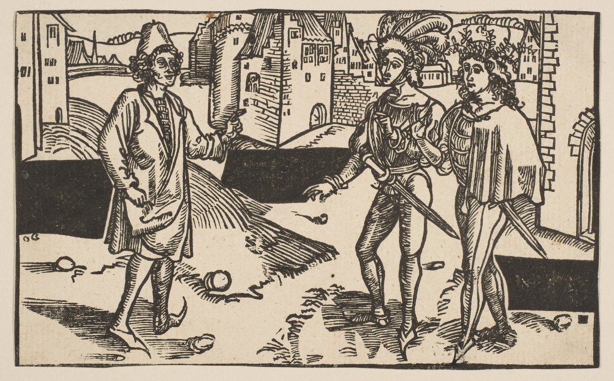 Andria, fra The Comedie of Terence, genoptryk fra det 19. århundrede.n.d. af Albrecht Dürer