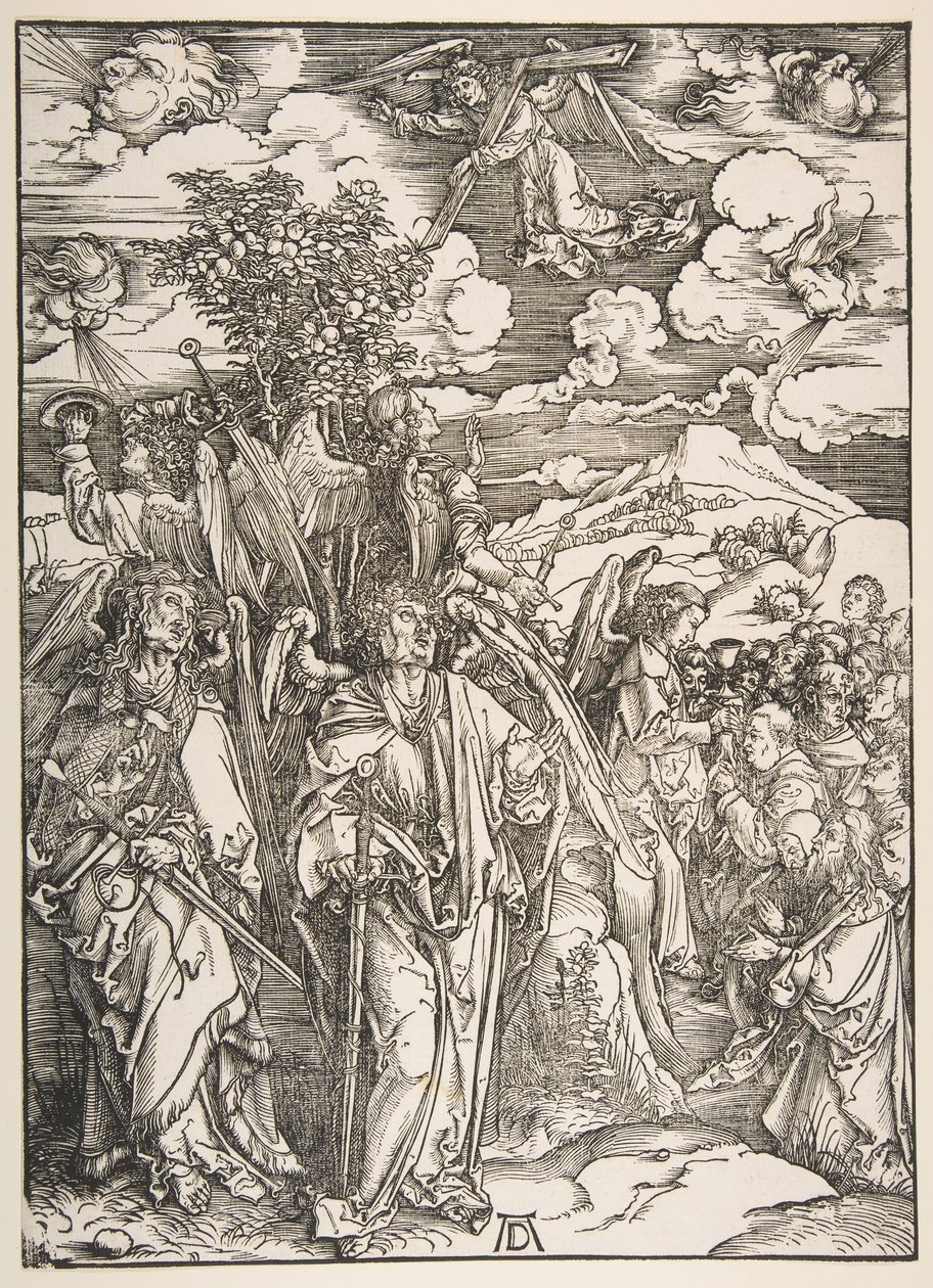 Angels Restraining the Four Winds.n.d. af Albrecht Dürer