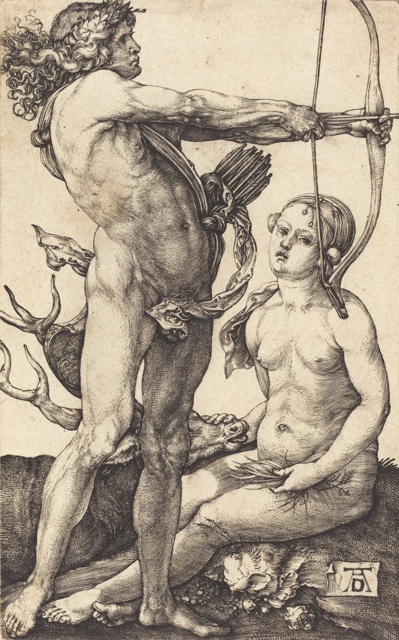 Apollo og Diana, 15041505. af Albrecht Dürer