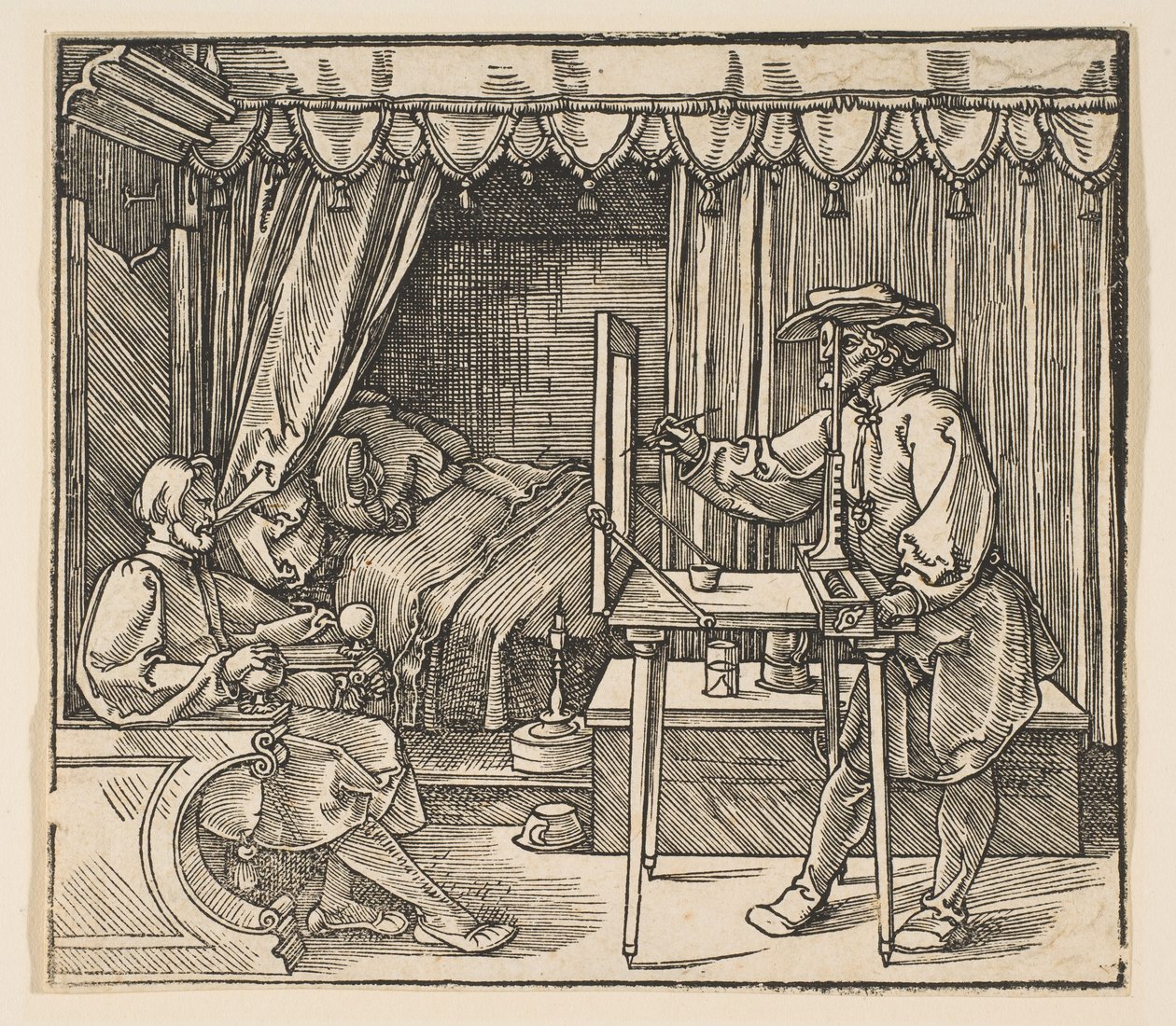Kunstner tegner et portræt af en mand af Albrecht Dürer