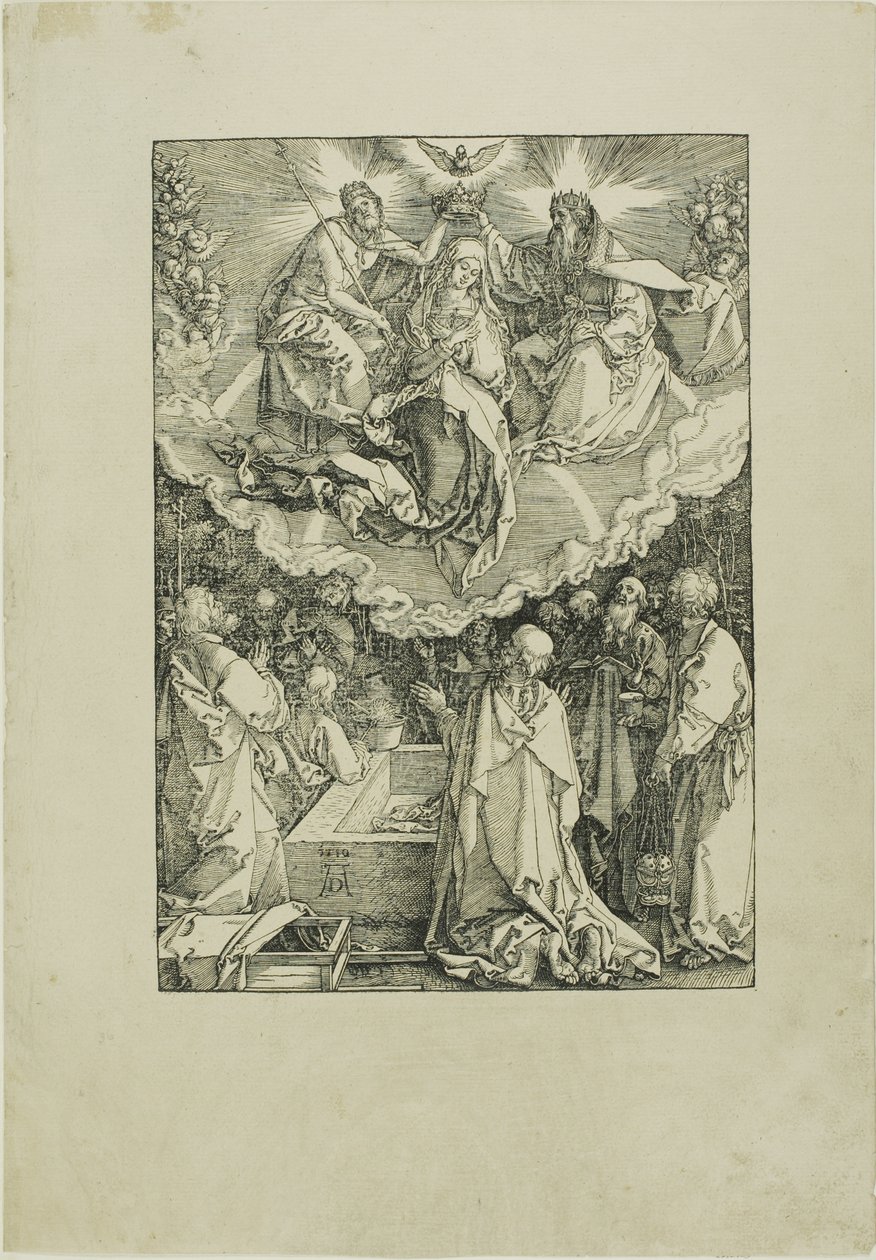Jomfruens antagelse og kroning, fra Jomfruens liv af Albrecht Dürer