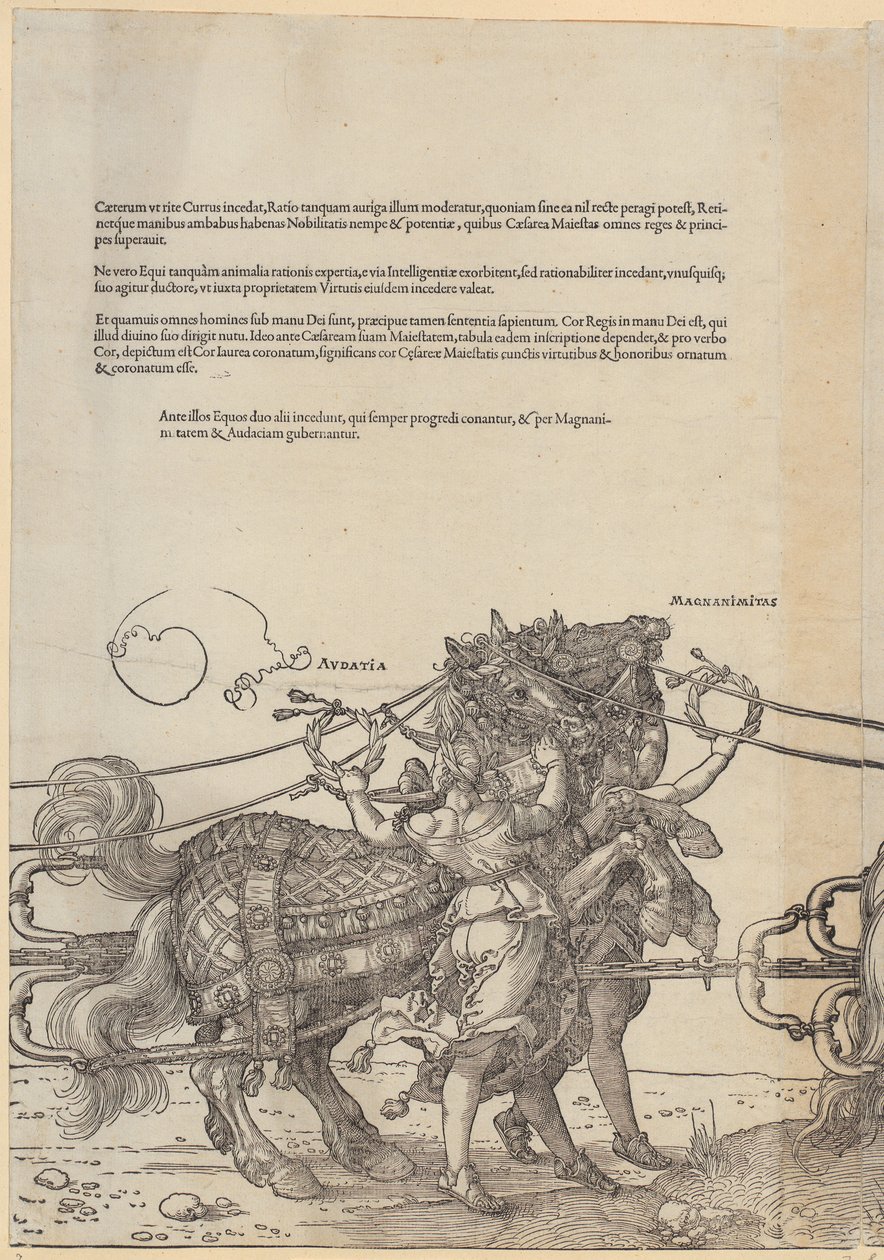 Audatia, side 7 i serien »Den store triumfvogn« af Albrecht Dürer