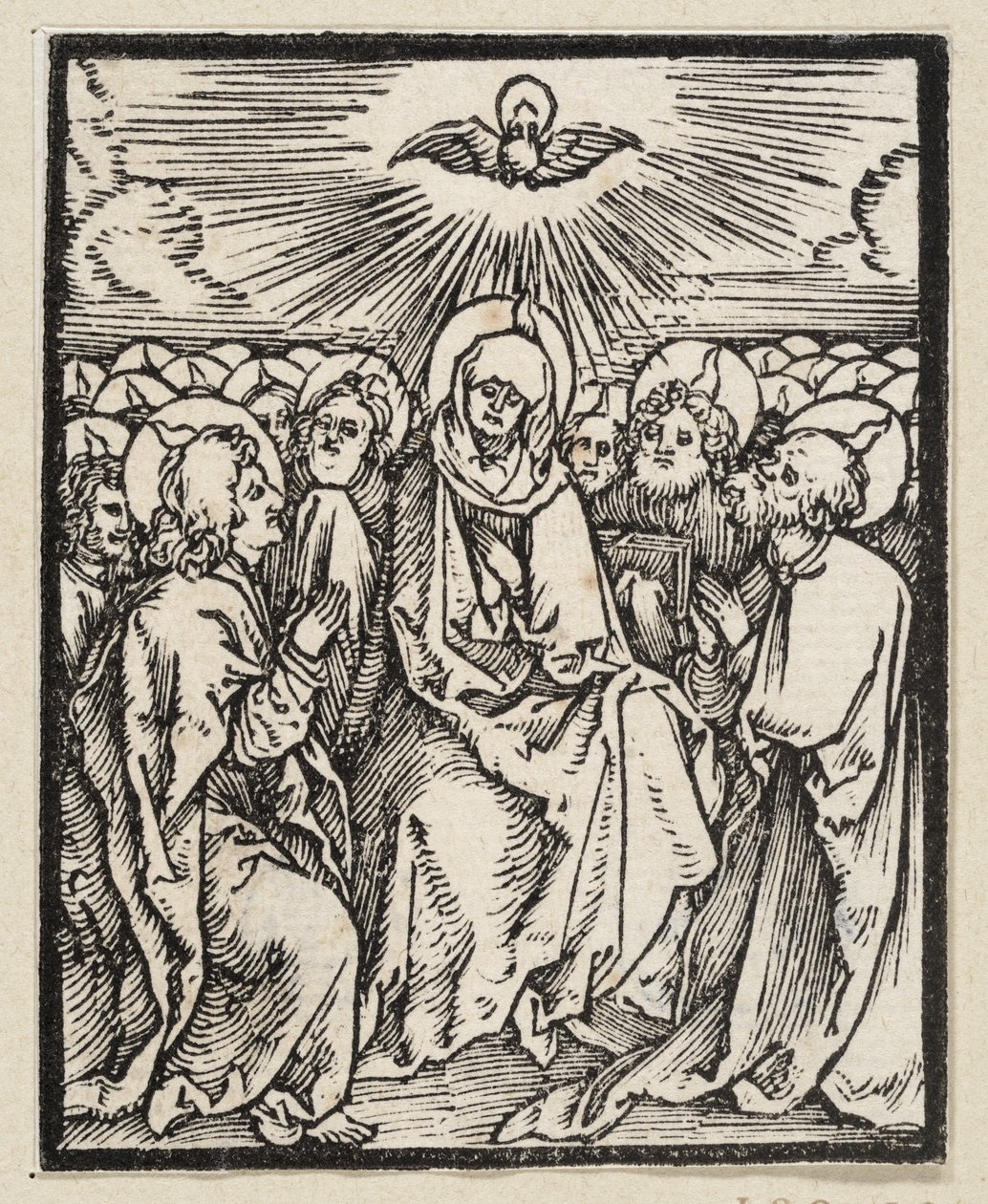 Helligåndens udgydelse (fra: Postilla, 43 træsnit) af Albrecht Dürer