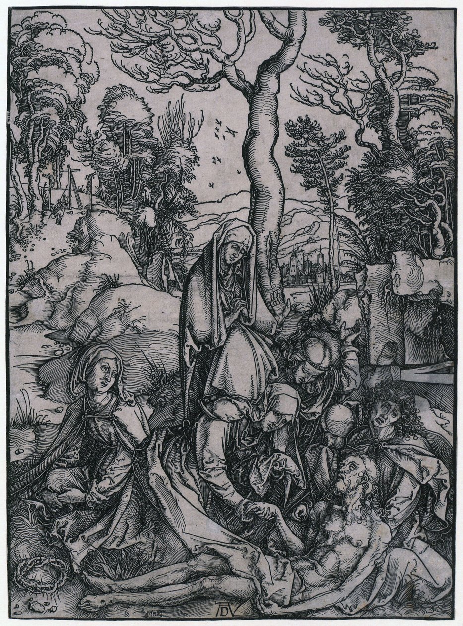 Kristi begrædning, blad 9 i serien »Den store passion« af Albrecht Dürer
