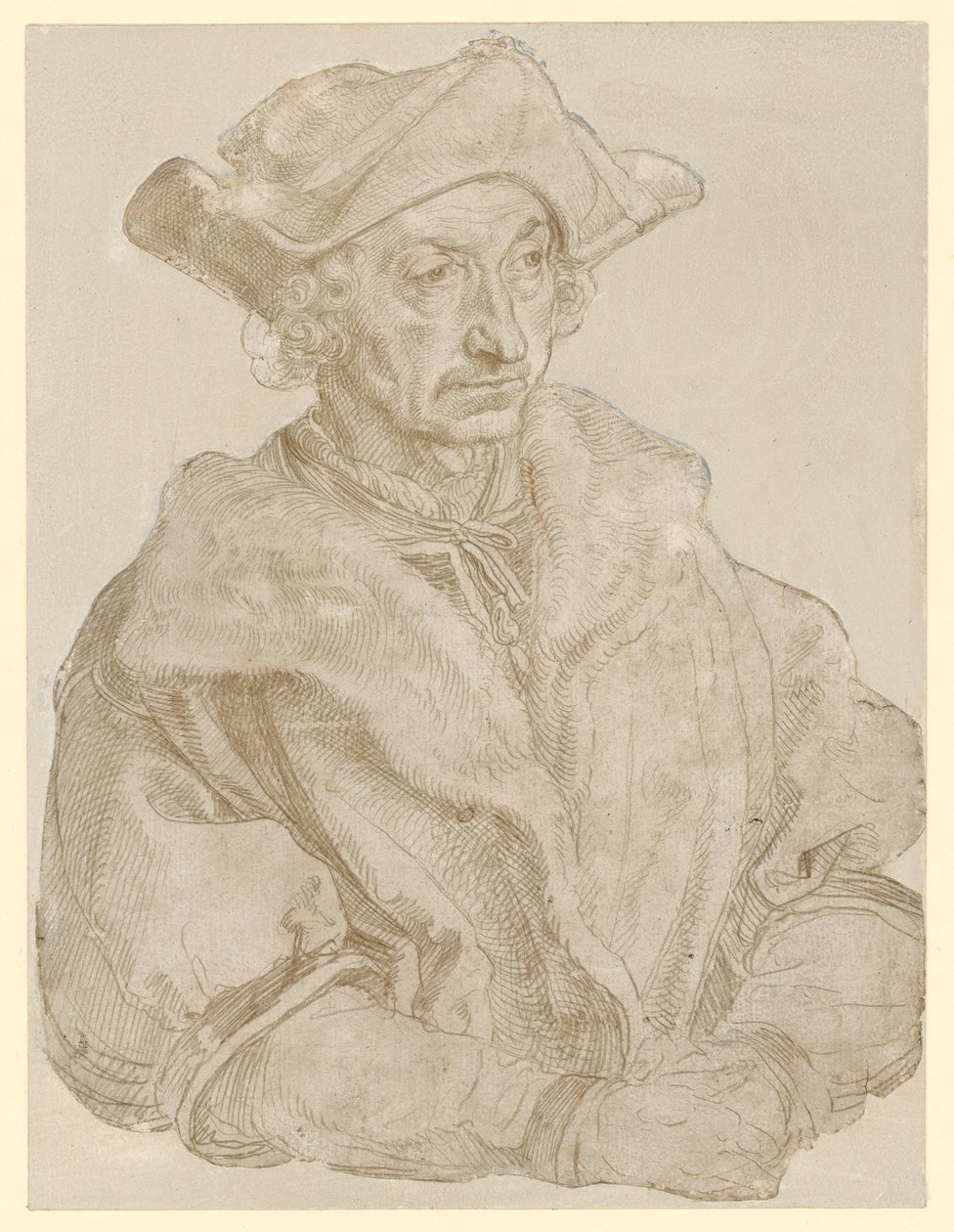 Portræt af en ældre, skægfri mand (Sebastian Brant) af Albrecht Dürer