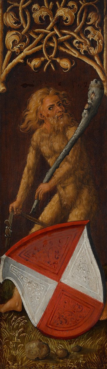 Bildnistriptychon des Oswolt Krel, rechter Flügel: "Wilder Mann" mit dem Wappen der Agathe von Esendorf af Albrecht Dürer