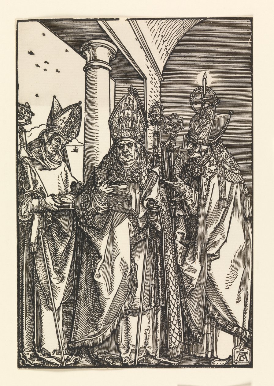 Biskoperne Nicholas, Ulric, Erasmus af Albrecht Dürer