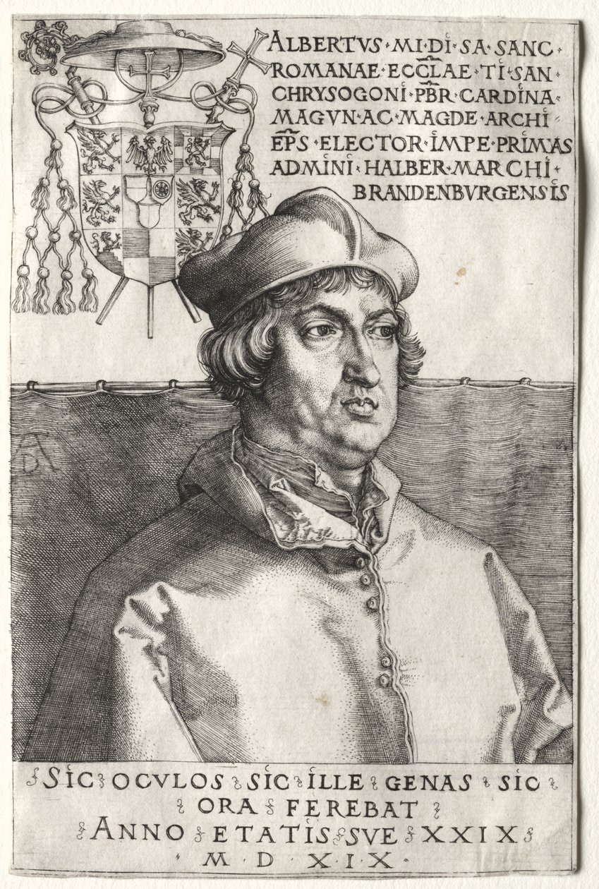 Kardinal Albrecht af Brandenburg – Den lille plade af Albrecht Dürer