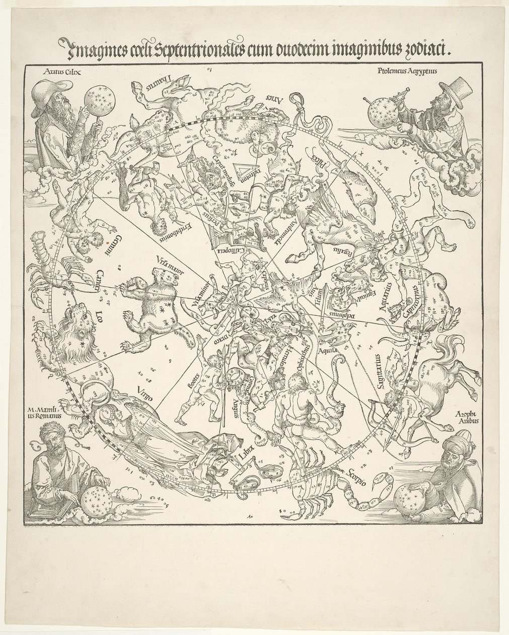 Himmelsk kort over den nordlige himmel af Albrecht Dürer