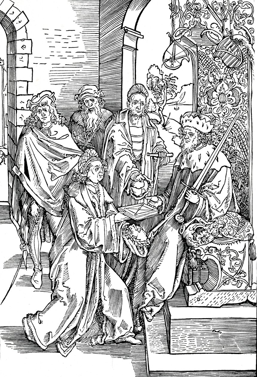 Celtes præsenterer sin bog for kurfyrsten af Sachsen, 1501 1906 af Albrecht Dürer