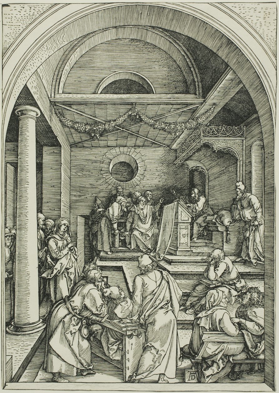 Kristus blandt lægerne, fra Jomfruens liv af Albrecht Dürer