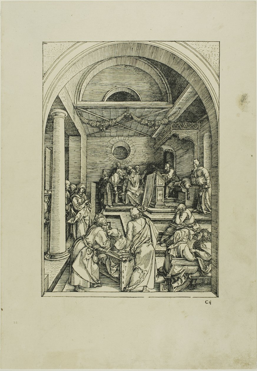 Kristus blandt lægerne fra Jomfruens liv af Albrecht Dürer