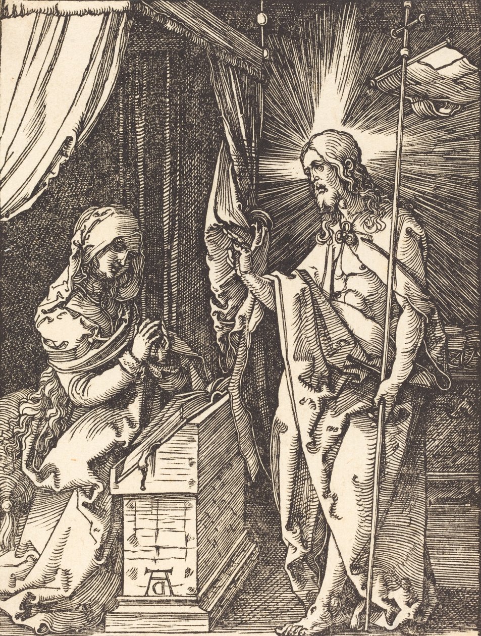 Kristus viser sig for sin mor, sandsynligvis ca. 15091510. af Albrecht Dürer