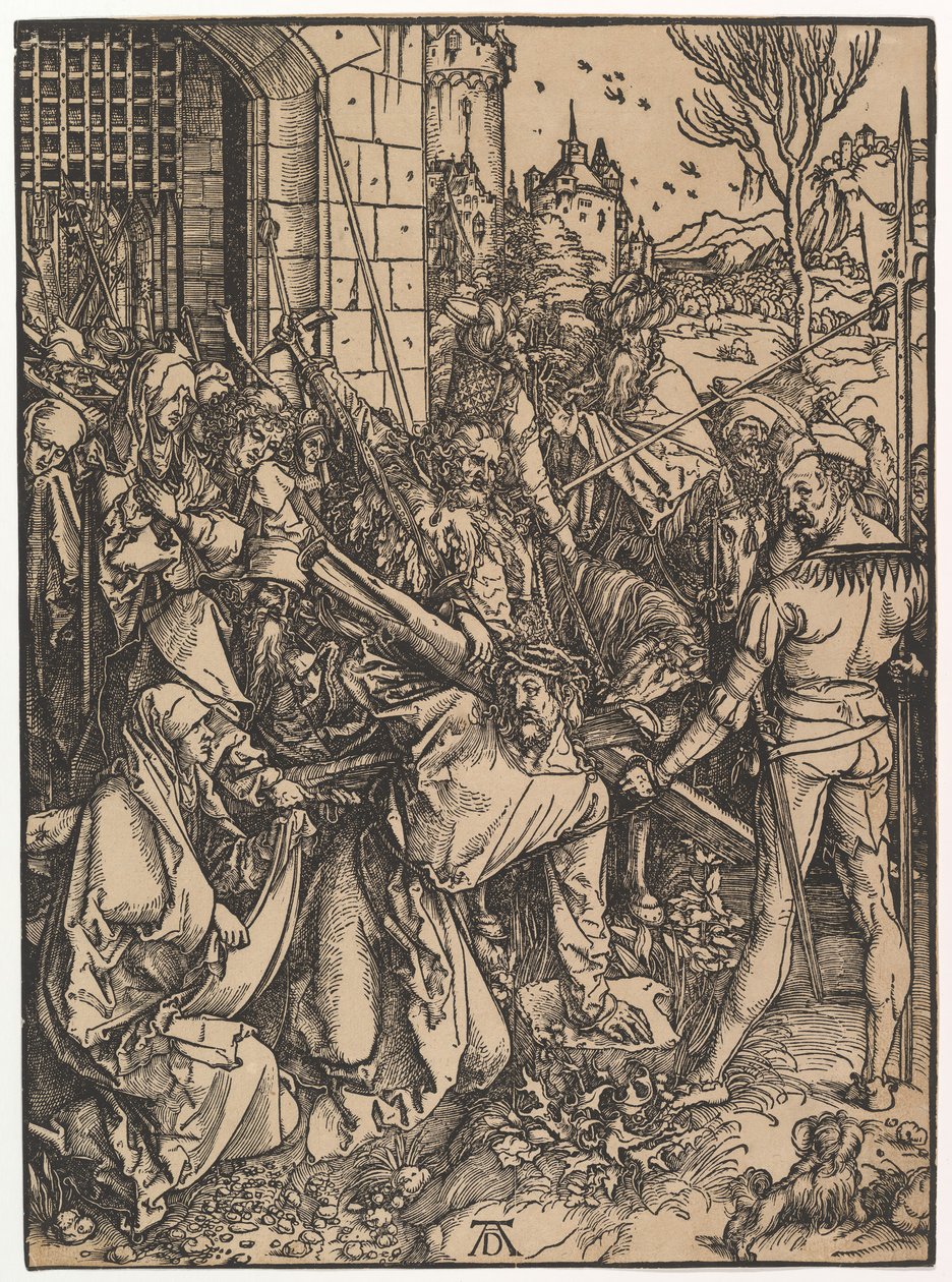 Kristus bærer korset, fra The Large Passion, ca. 1498. af Albrecht Dürer