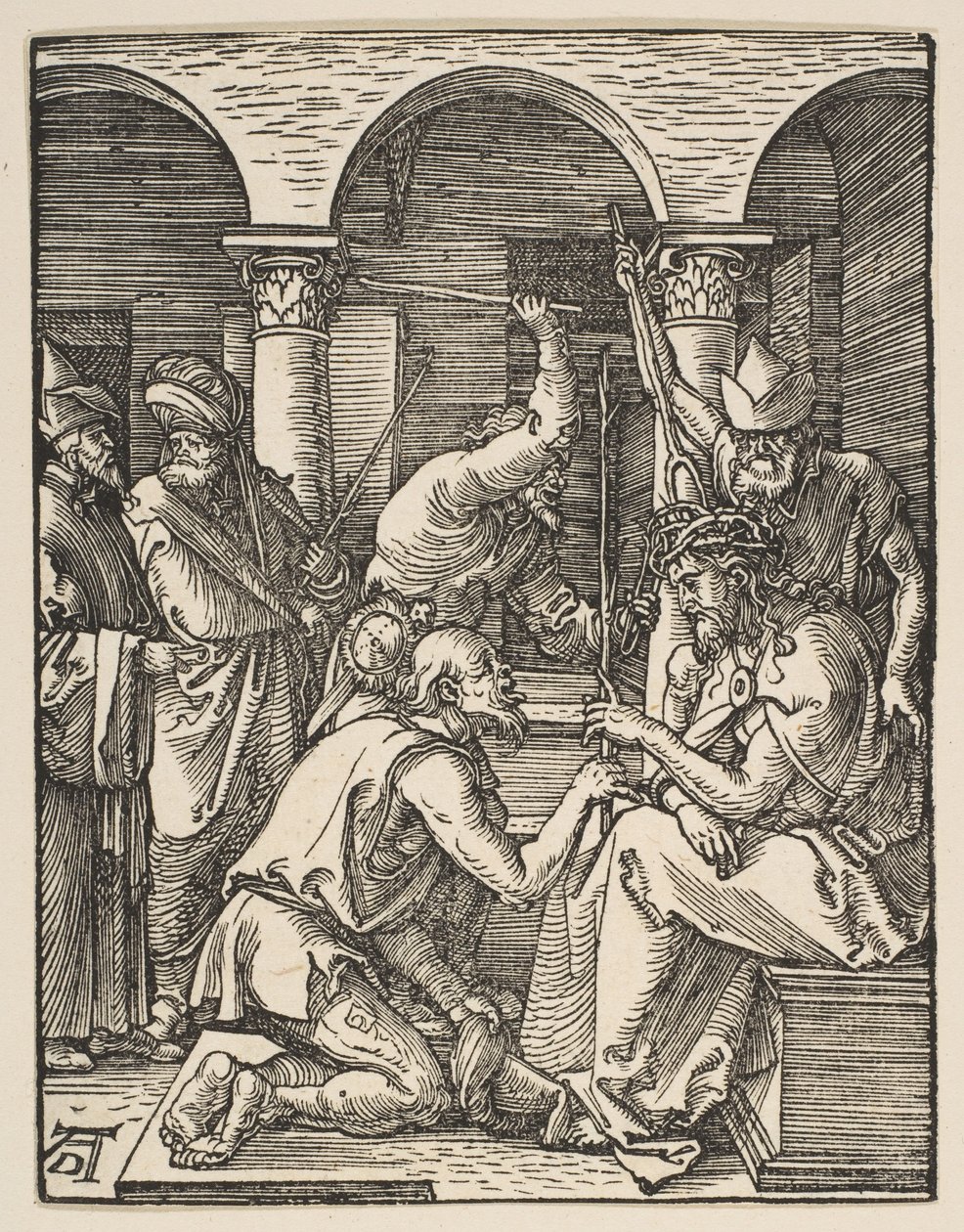 Kristus kronet med torne, fra „Den lille passion“ af Albrecht Dürer