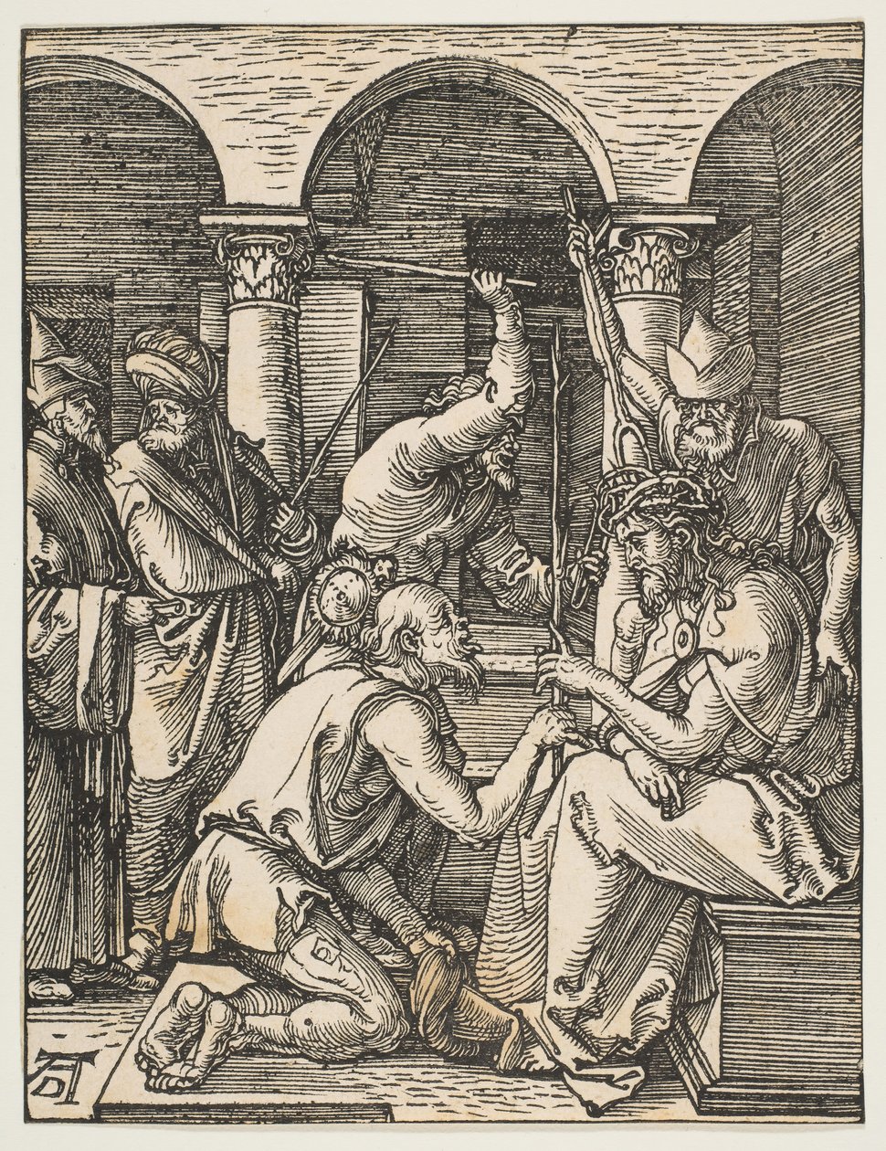 Kristus kronet med torne, fra Den lille lidenskab, ca. 1509. af Albrecht Dürer