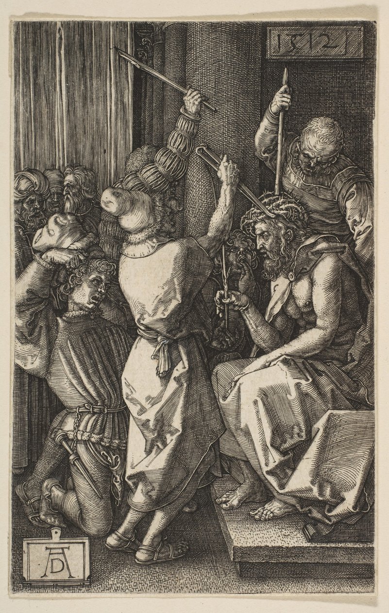 Kristus kronet med torne, fra den indgraverede lidenskab, 1512. af Albrecht Dürer